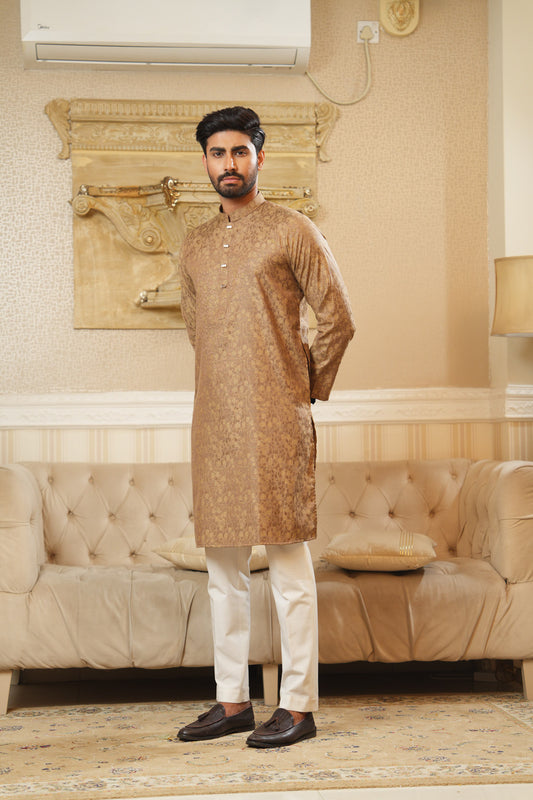 Regular Fit Cotton Semi-Formal Panjabi