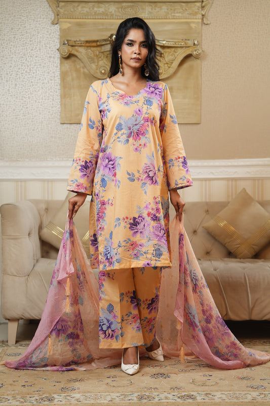 3 Piece - Printed Lawn Suit