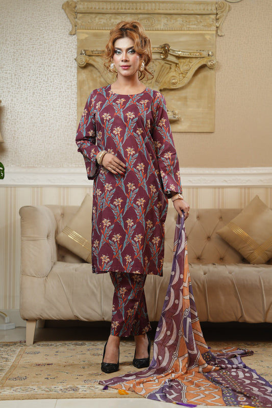 3 Piece - Printed Lawn Suit