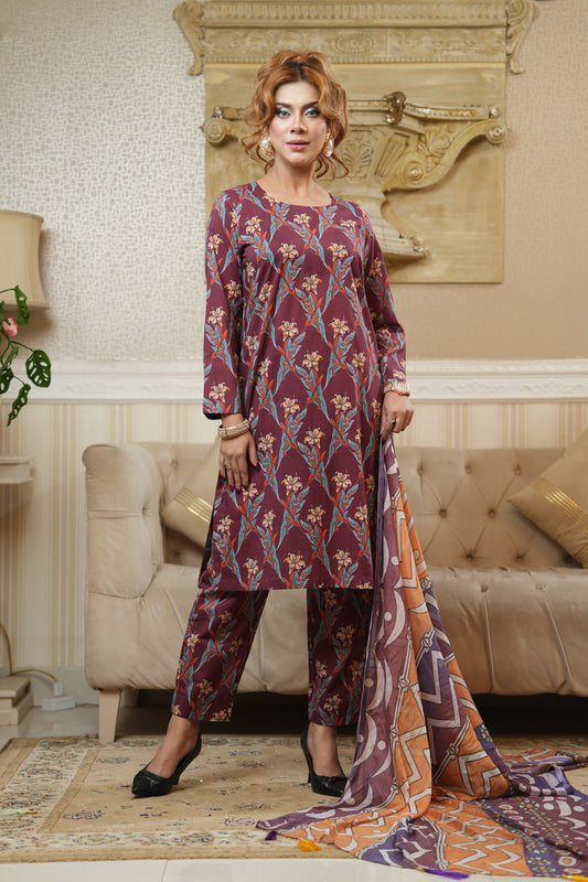 3 Piece - Printed Lawn Suit