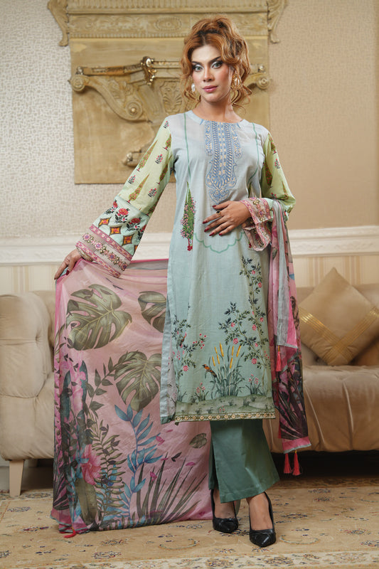 3 Piece - Printed Lawn Suit