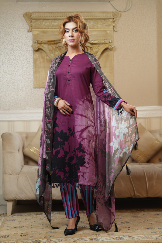 3 Piece - Printed Lawn Suit