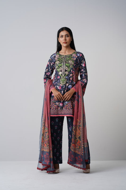 3 Piece - Printed Lawn Suit