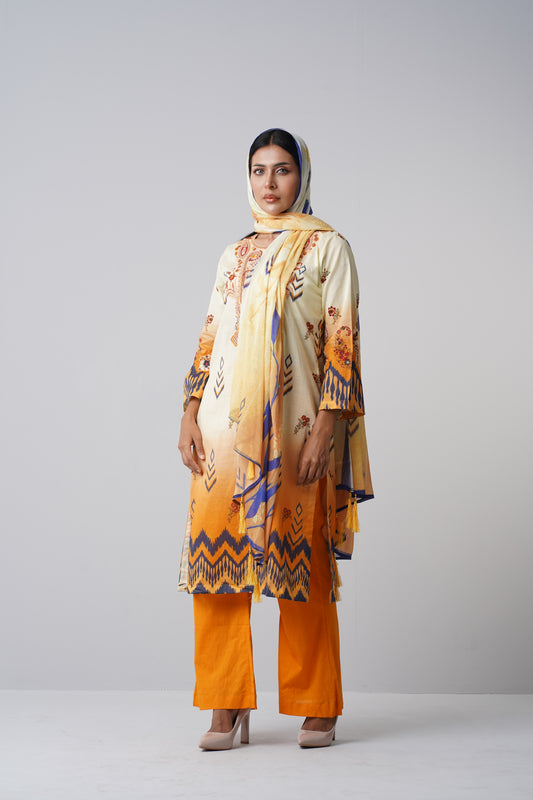 3 Piece - Printed Lawn Suit