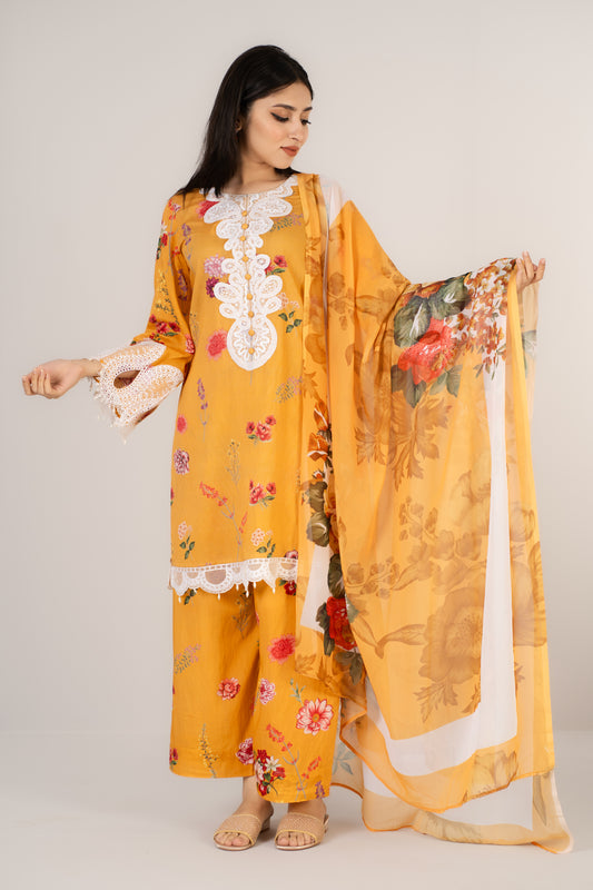 Sunny Bloom Premium Lawn Suit