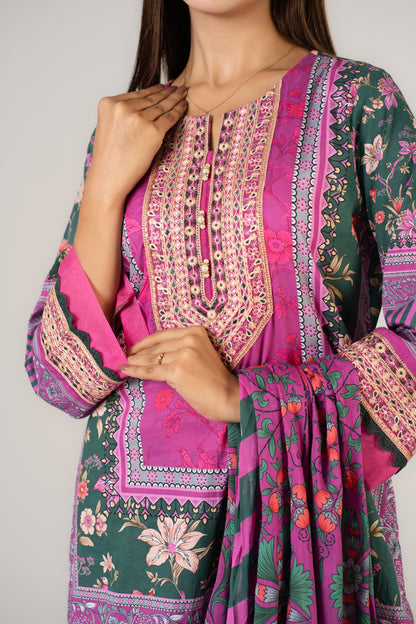 Colourful Floral Printed 3 Pcs Set