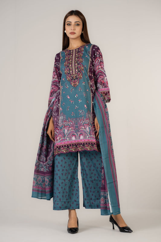 Printed Cotton 3 Pcs Set