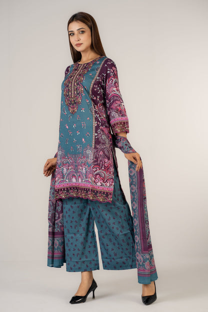 Printed Cotton 3 Pcs Set
