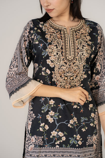 Printed Black 3 Pcs Set