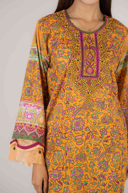 Printed Cotton Burnt Orange 2 Pcs Set