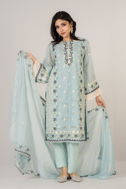 Pastel Blue Elegent 3 Pcs Set