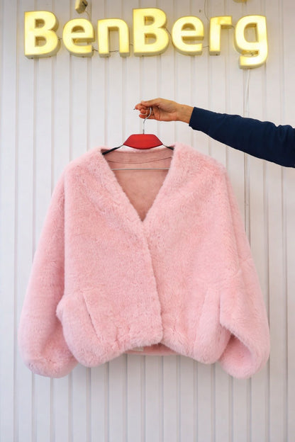 Luxury Soft Faux Fur Cropped Jacket