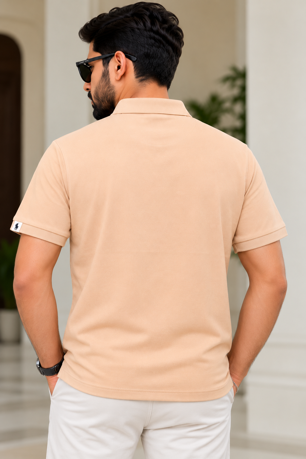 Premium Polo Shirt – Peach Beige