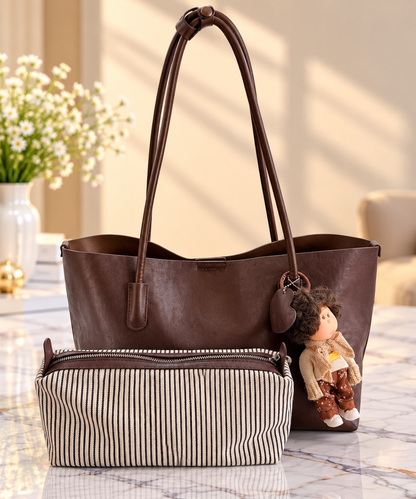 Premium Chocolate Brown Tote Bag Set