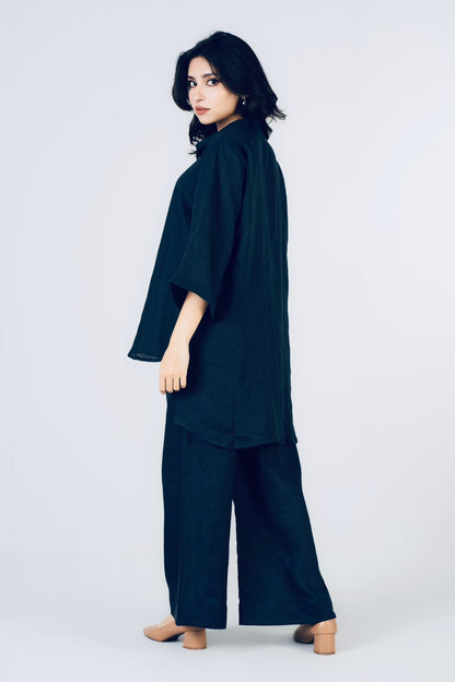 Navy Blue Premium Linen Co-ord Set