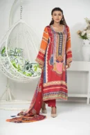 Noor-e-Dil – Premium 3-Piece Russian Silk Dress with Karchupi & Tercel Hand Embroidery | BenBerg