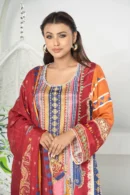 Noor-e-Dil – Premium 3-Piece Russian Silk Dress with Karchupi & Tercel Hand Embroidery | BenBerg