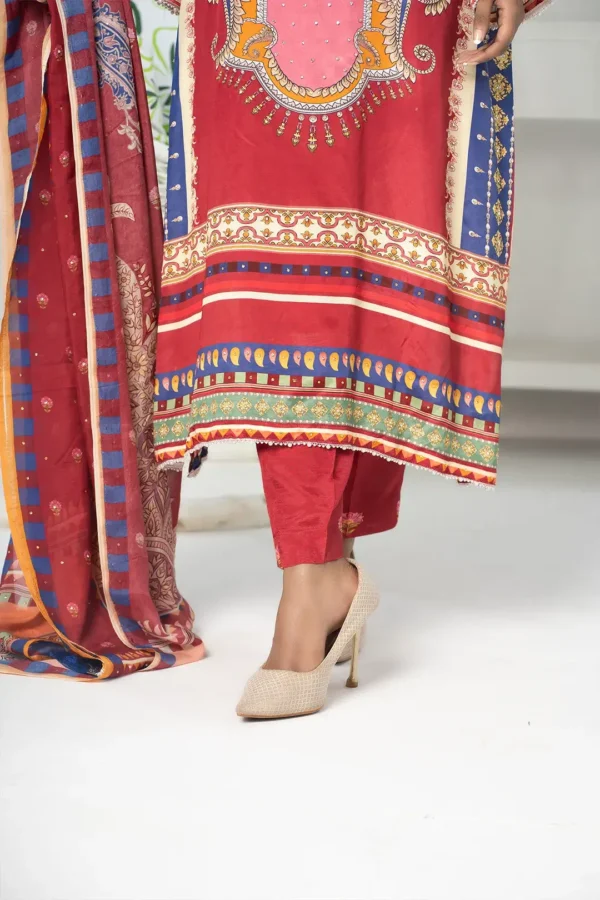Noor-e-Dil – Premium 3-Piece Russian Silk Dress with Karchupi & Tercel Hand Embroidery | BenBerg - Image 10