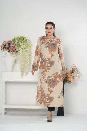 Hoorain Mystique – 1-Piece Cotton Long Dress with All-Over Artistic Print | BenBerg
