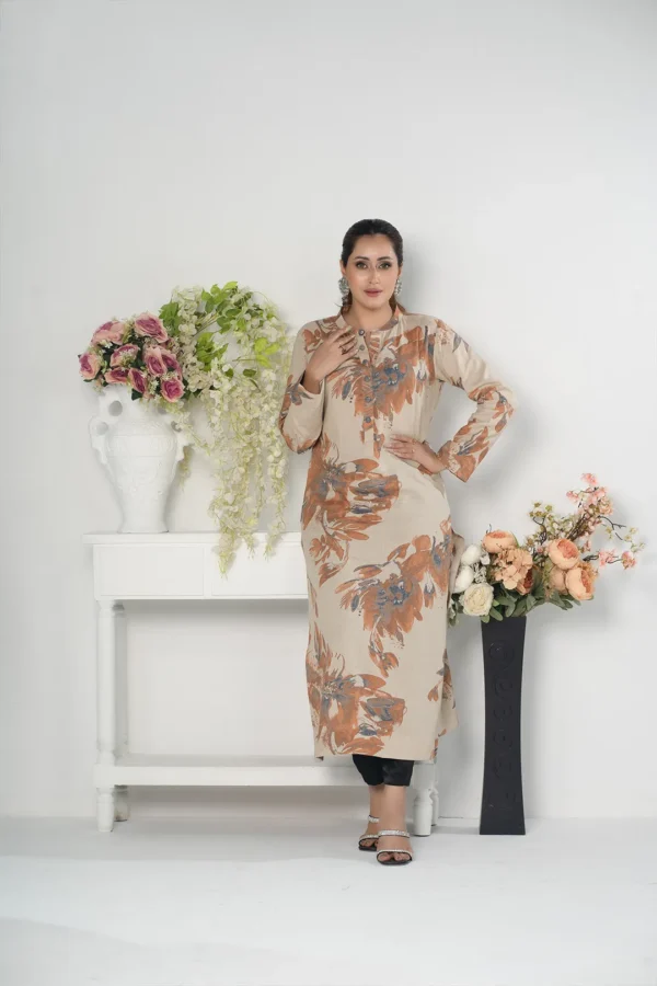 Hoorain Mystique – 1-Piece Cotton Long Dress with All-Over Artistic Print | BenBerg - Image 3