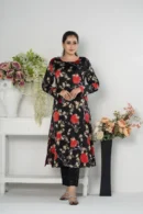 Rasheeda Glow – Sleeveless Printed Royal Silk Long Dress for Festive Occasions | BenBerg