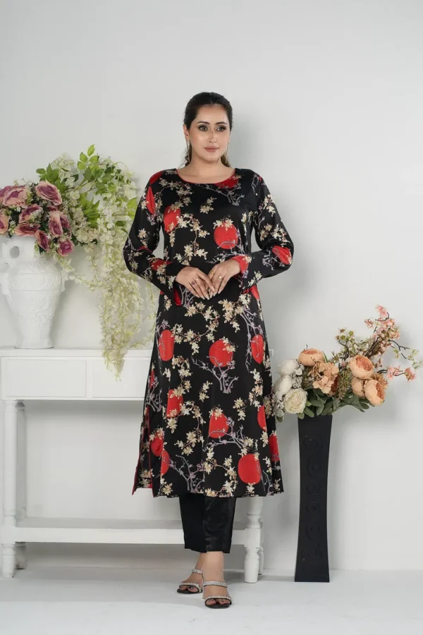Rasheeda Glow – Sleeveless Printed Royal Silk Long Dress for Festive Occasions | BenBerg - Image 2