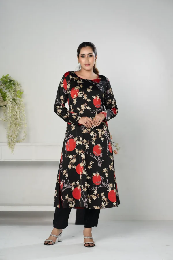 Rasheeda Glow – Sleeveless Printed Royal Silk Long Dress for Festive Occasions | BenBerg - Image 3