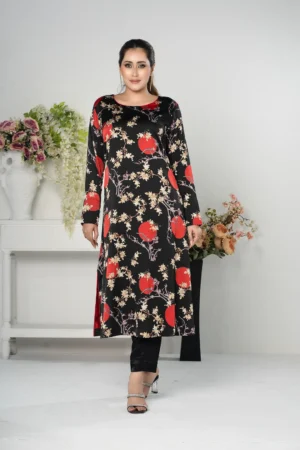 Rasheeda Glow – Sleeveless Printed Royal Silk Long Dress for Festive Occasions | BenBerg