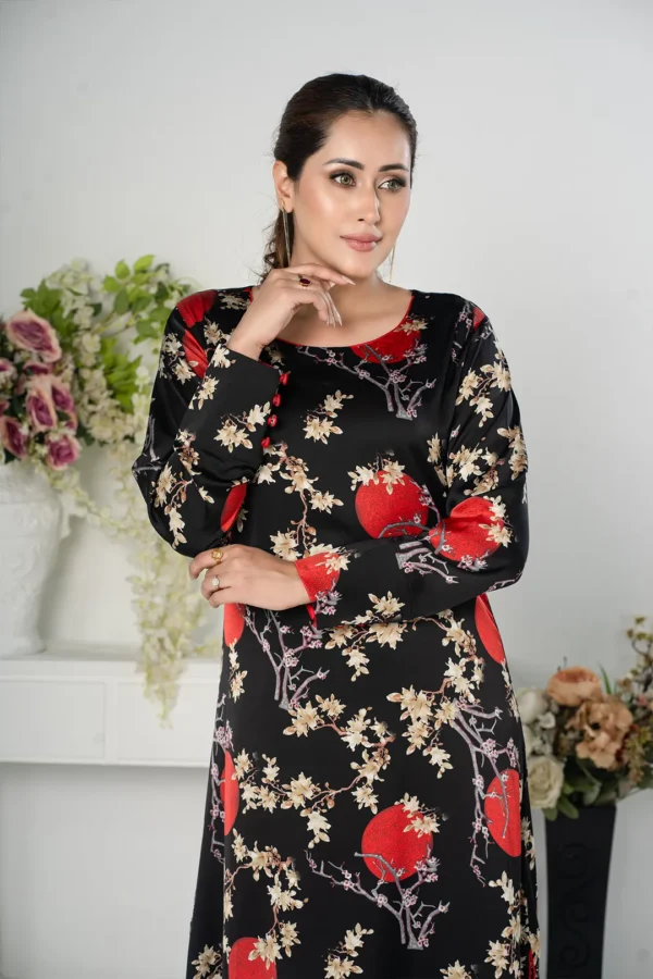 Rasheeda Glow – Sleeveless Printed Royal Silk Long Dress for Festive Occasions | BenBerg - Image 8