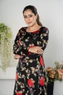 Rasheeda Glow – Sleeveless Printed Royal Silk Long Dress for Festive Occasions | BenBerg