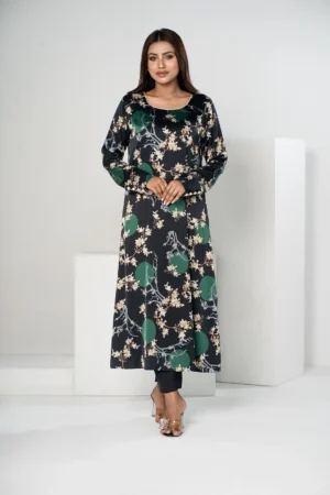 Rasheeda Glow – Sleeveless Royal Silk Long Dress with All-Over Print | BenBerg