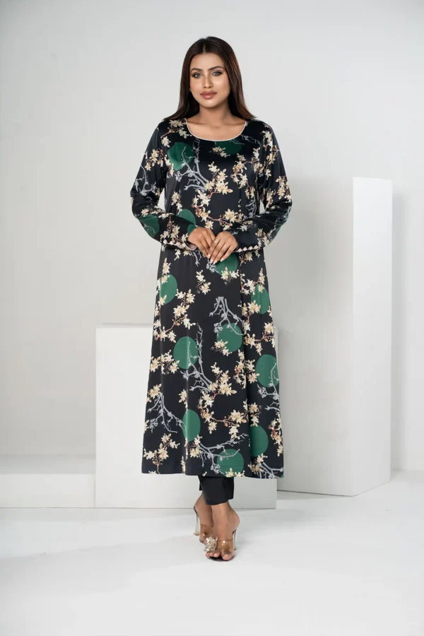 Rasheeda Glow – Sleeveless Royal Silk Long Dress with All-Over Print | BenBerg