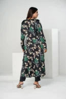 Rasheeda Glow – Sleeveless Royal Silk Long Dress with All-Over Print | BenBerg