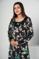 Rasheeda Glow – Sleeveless Royal Silk Long Dress with All-Over Print | BenBerg