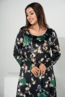Rasheeda Glow – Sleeveless Royal Silk Long Dress with All-Over Print | BenBerg