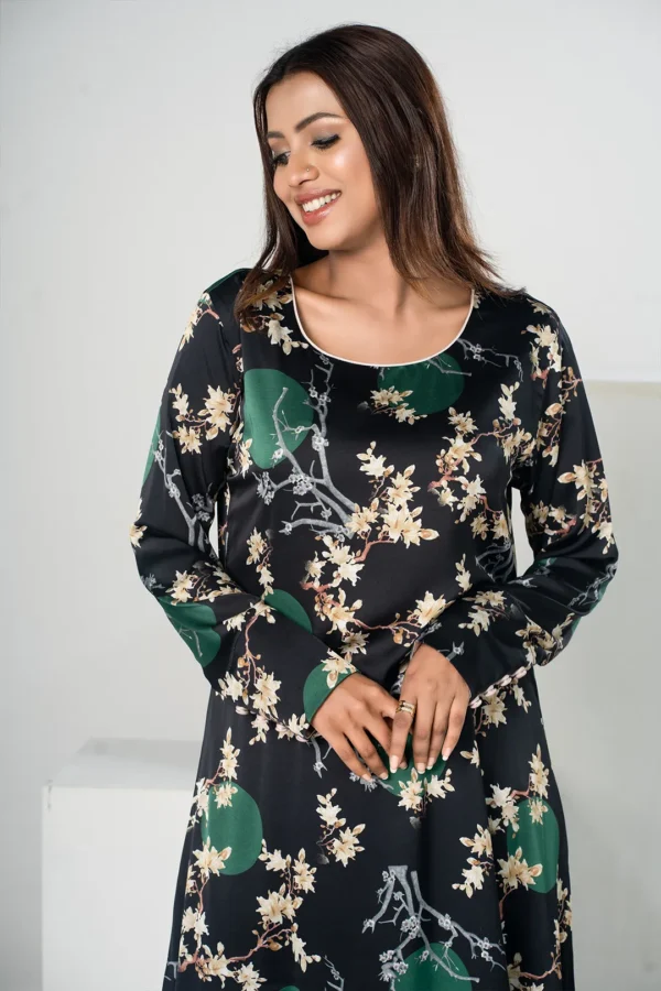 Rasheeda Glow – Sleeveless Royal Silk Long Dress with All-Over Print | BenBerg - Image 7