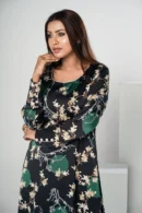 Rasheeda Glow – Sleeveless Royal Silk Long Dress with All-Over Print | BenBerg