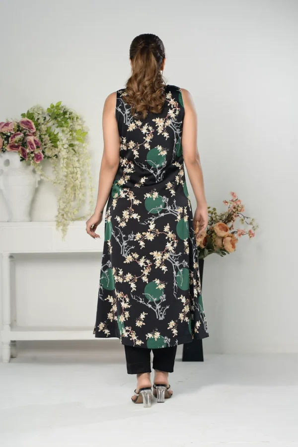 Rasheeda Glow – Full-Sleeve Royal Silk Long Dress with Signature All-Over Print | BenBerg - Image 4