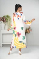 Sahar Spark – One-Piece Tropical Silk Long Dress with Bold All-Over Prints | BenBerg