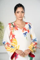 Sahar Spark – One-Piece Tropical Silk Long Dress with Bold All-Over Prints | BenBerg