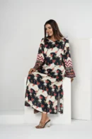 Jameela Radiance – Tropical Silk Long Dress with Artistic All-Over Prints | BenBerg
