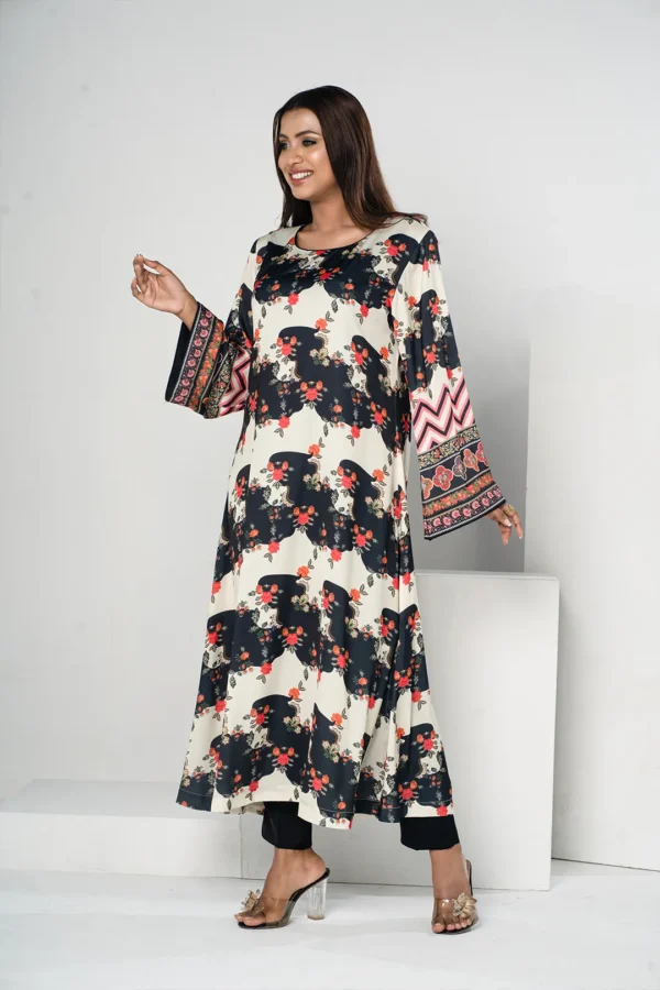 Jameela Radiance – Tropical Silk Long Dress with Artistic All-Over Prints | BenBerg