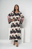 Jameela Radiance – Tropical Silk Long Dress with Artistic All-Over Prints | BenBerg