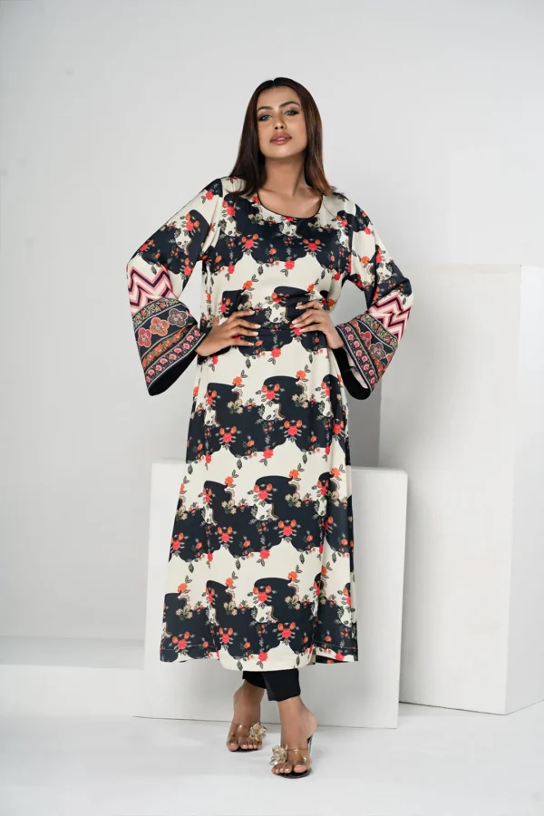Jameela Radiance – Tropical Silk Long Dress with Artistic All-Over Prints | BenBerg - Image 3