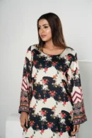Jameela Radiance – Tropical Silk Long Dress with Artistic All-Over Prints | BenBerg