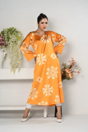 Meher Light – Tropical Silk Printed Long Dress with Refined Modern Design | BenBerg