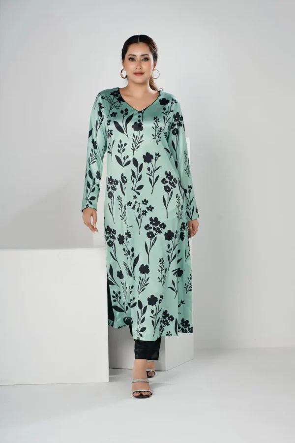 Nilofar Whisper – Tropical Silk Long Dress with Graceful All-Over Prints | BenBerg - Image 2