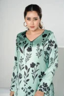Nilofar Whisper – Tropical Silk Long Dress with Graceful All-Over Prints | BenBerg