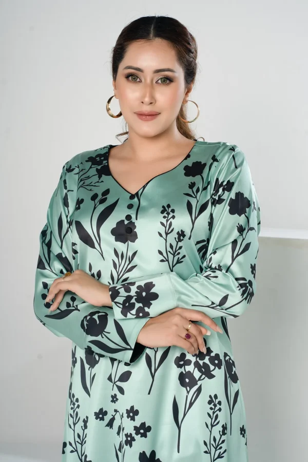 Nilofar Whisper – Tropical Silk Long Dress with Graceful All-Over Prints | BenBerg - Image 11