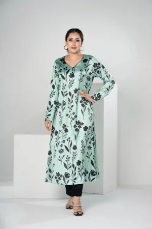 Nilofar Whisper – Tropical Silk Long Dress with Graceful All-Over Prints | BenBerg